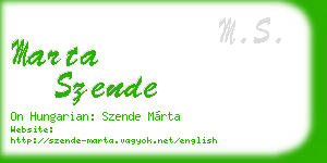 marta szende business card