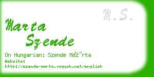 marta szende business card